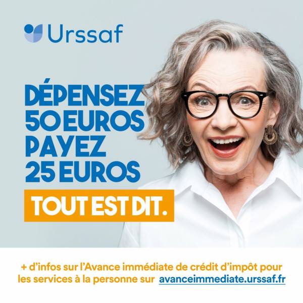 Avance immédiate du Crédit d'impôt, un service proposé par l'Urssaf  et par la Direction Générale des Impôts